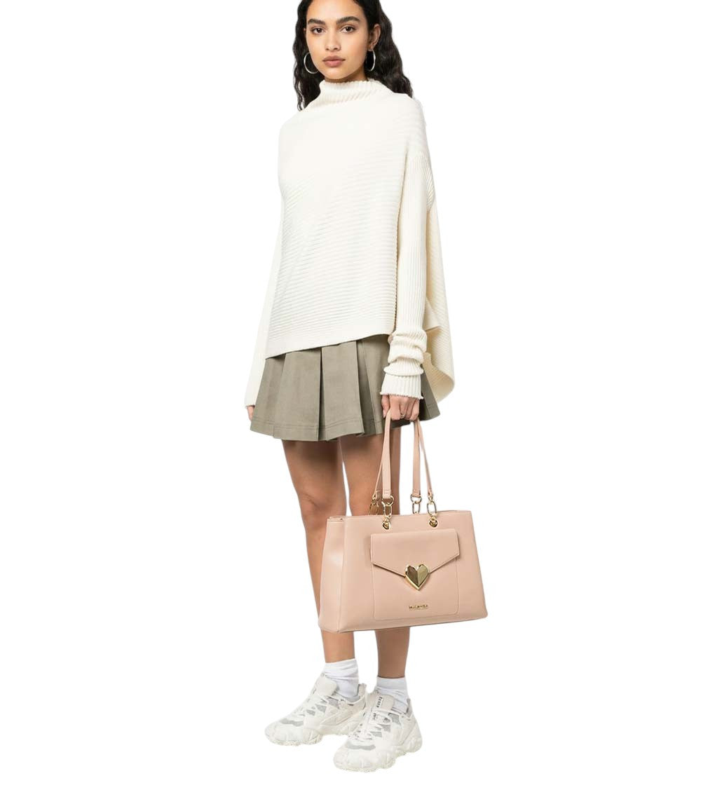Beige Heart Logo Large Tote 4