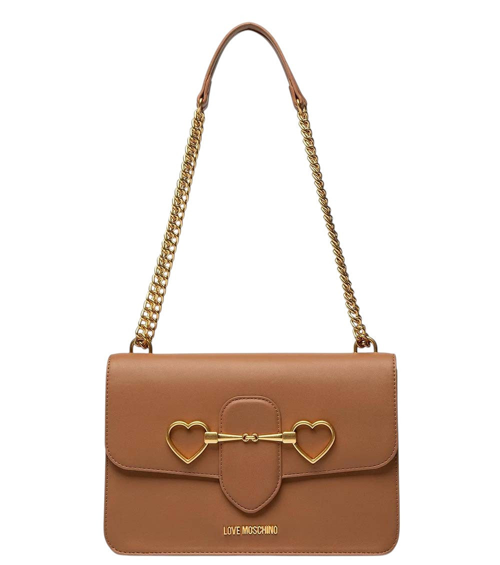 Brown Heart Logo Medium Shoulder Bag 2
