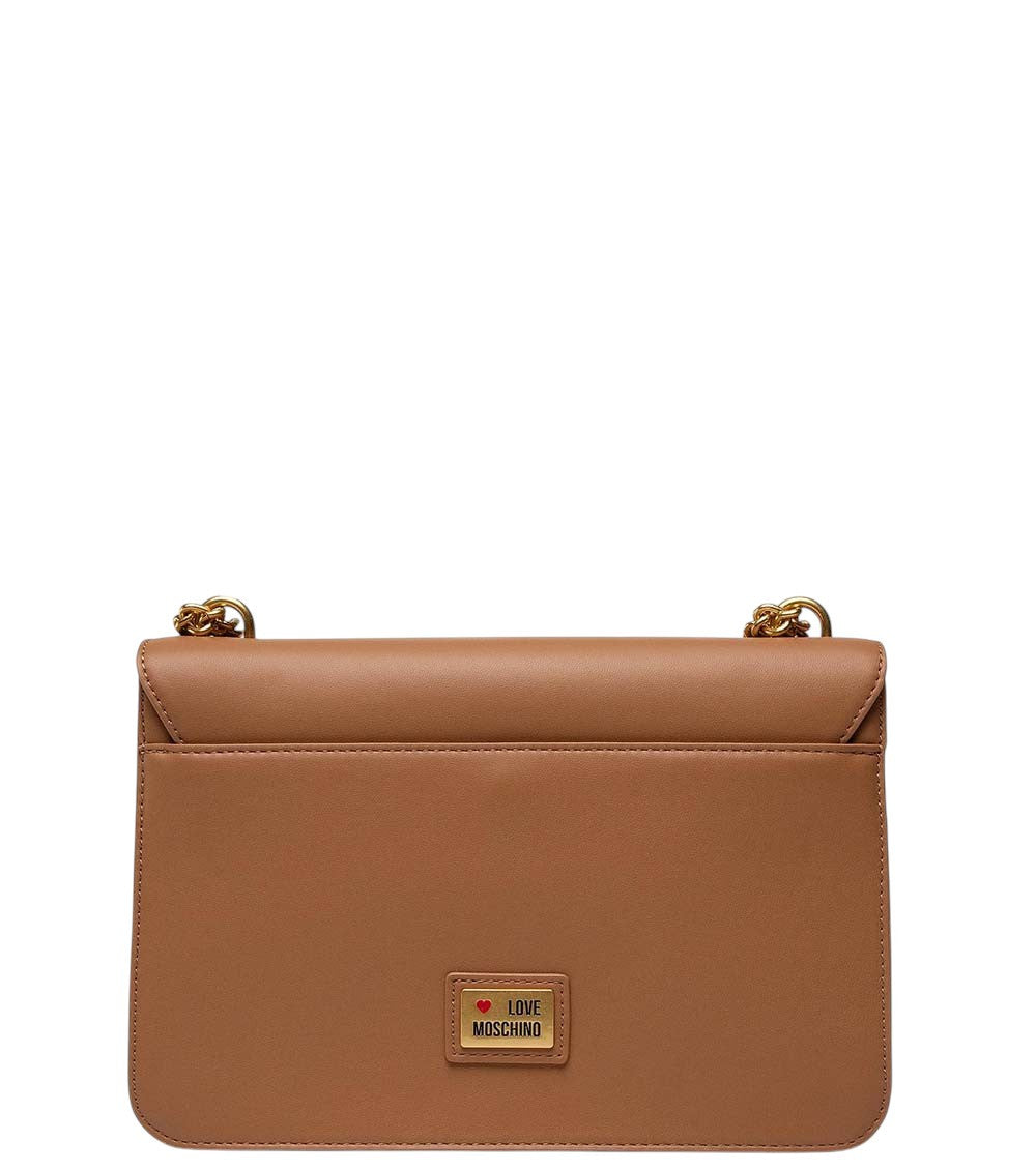 Brown Heart Logo Medium Shoulder Bag 3
