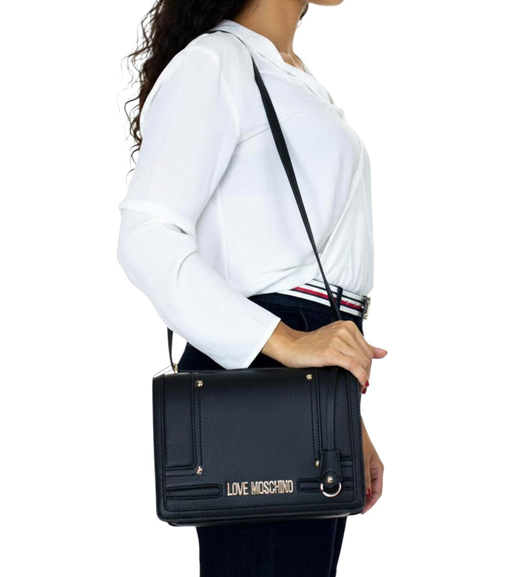 Black Logo Medium Shoulder Bag 4