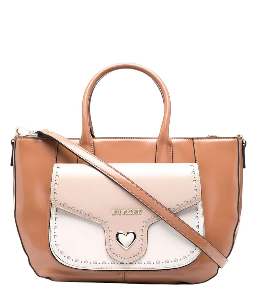 Brown Heart Logo Large Tote 1