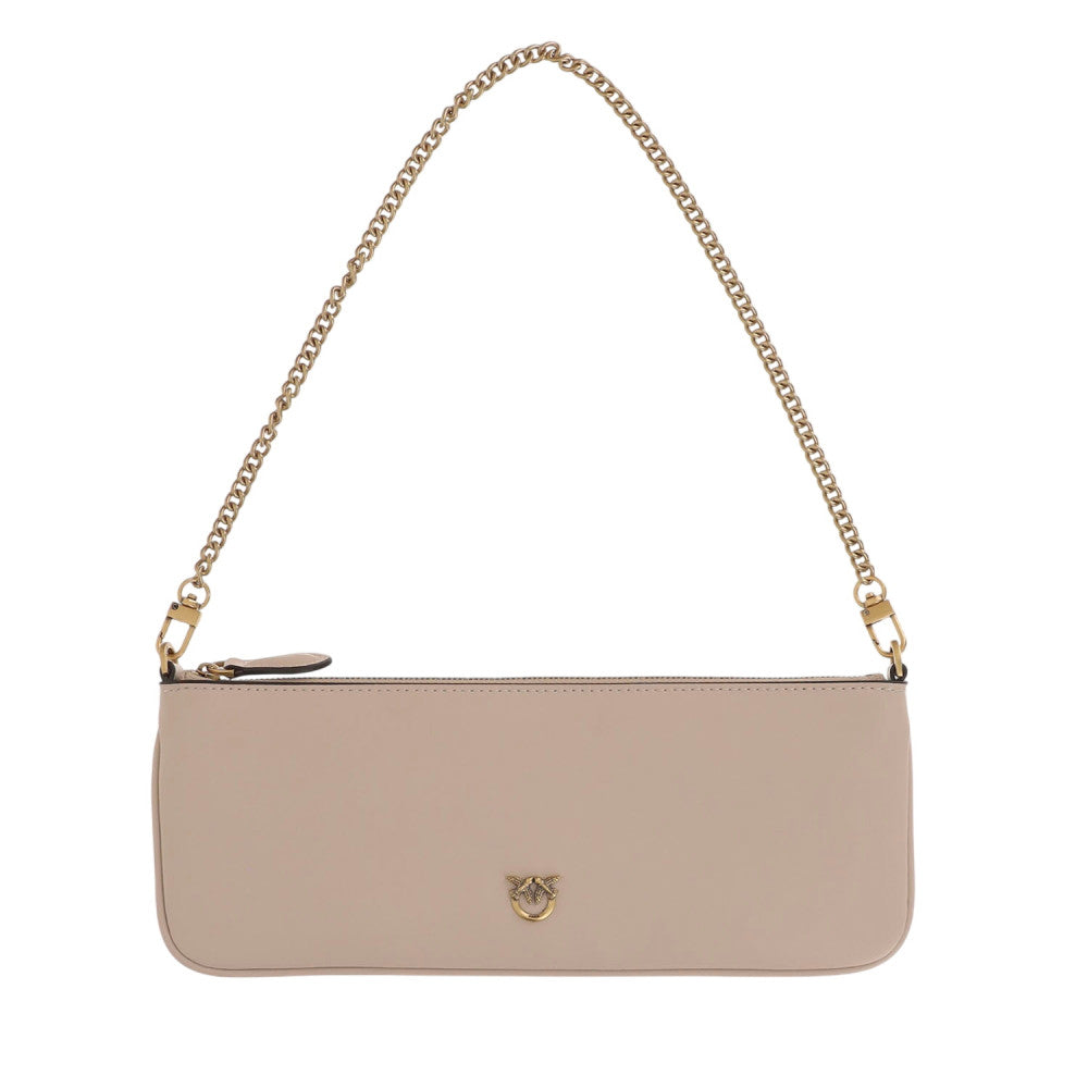 Beige Logo Medium Shoulder Bag 1