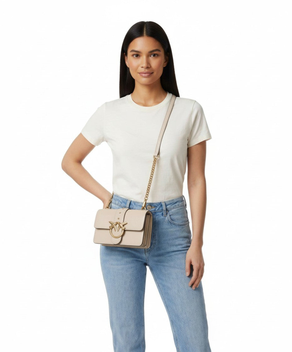 Beige Love One Small Crossbody Bag 4