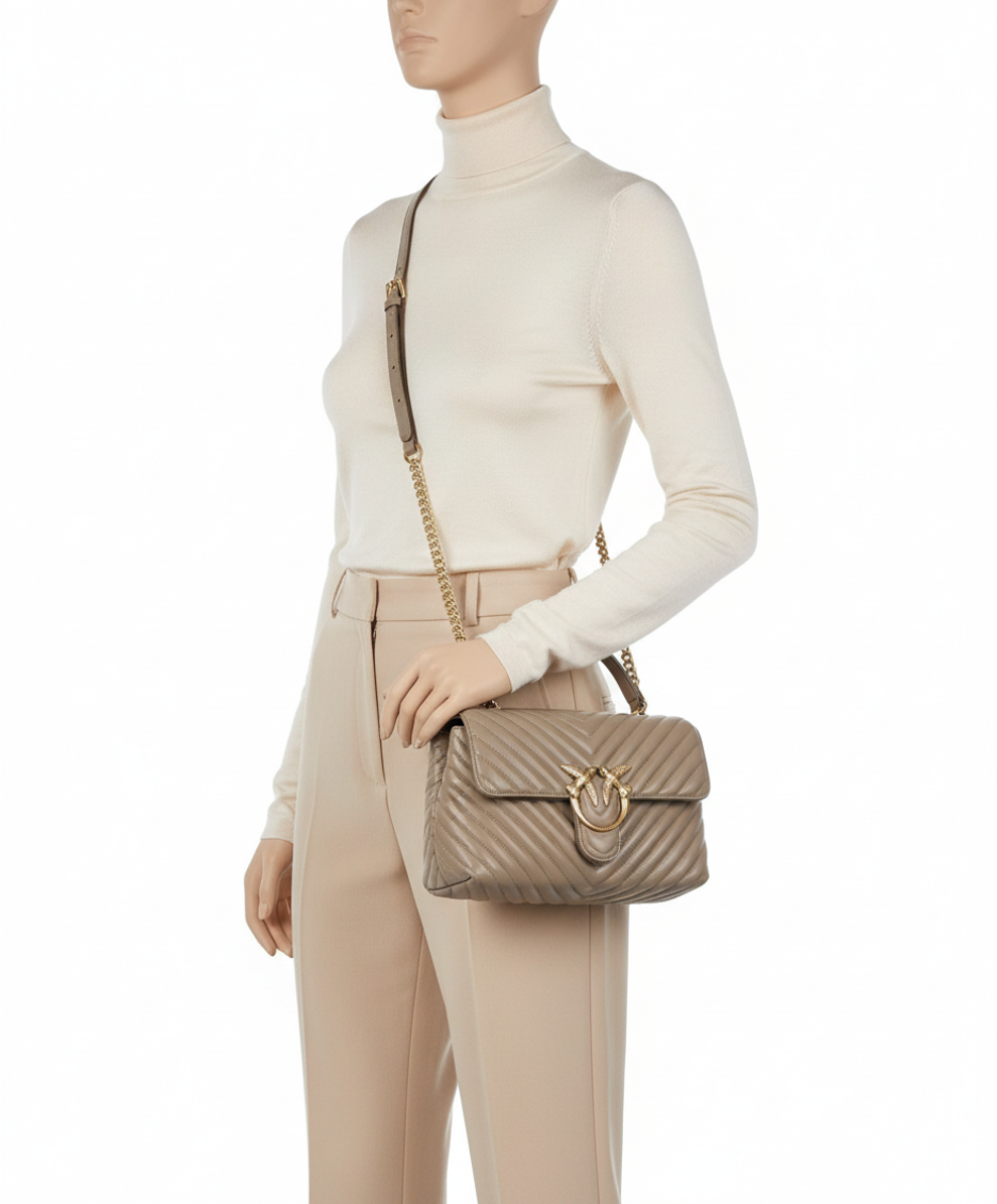 Beige Lady Love Puff Medium Satchel 4