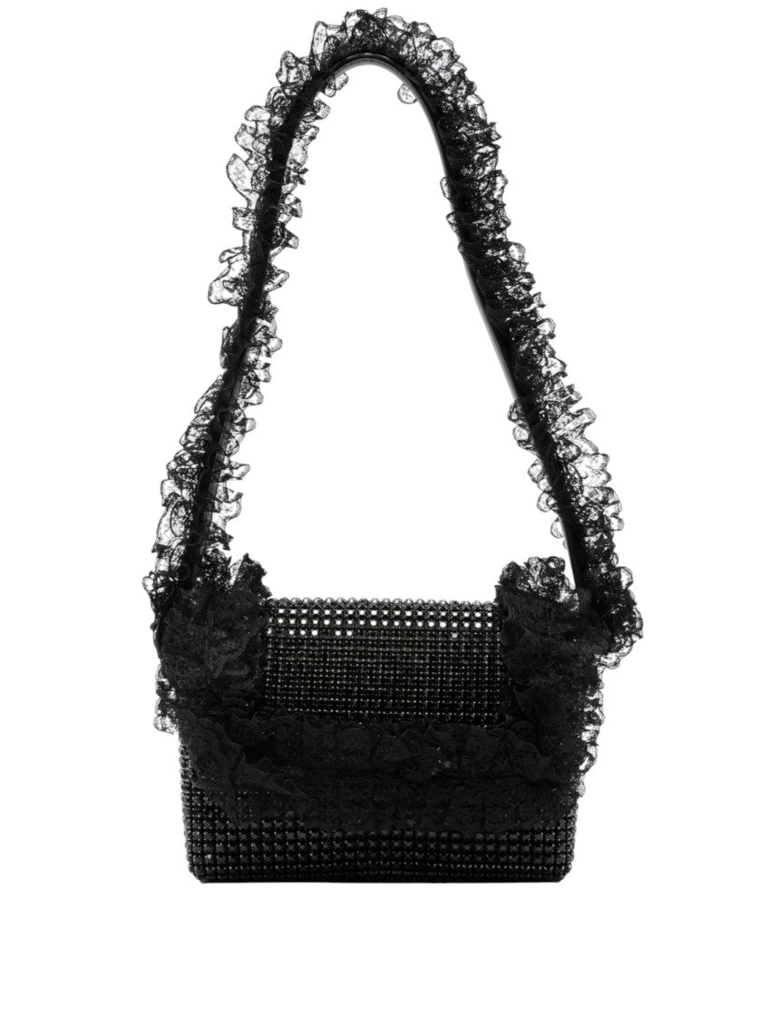 Black Crystal-Embellished Mini Shoulder Bag 1