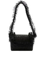 Black Crystal-Embellished Mini Shoulder Bag 1