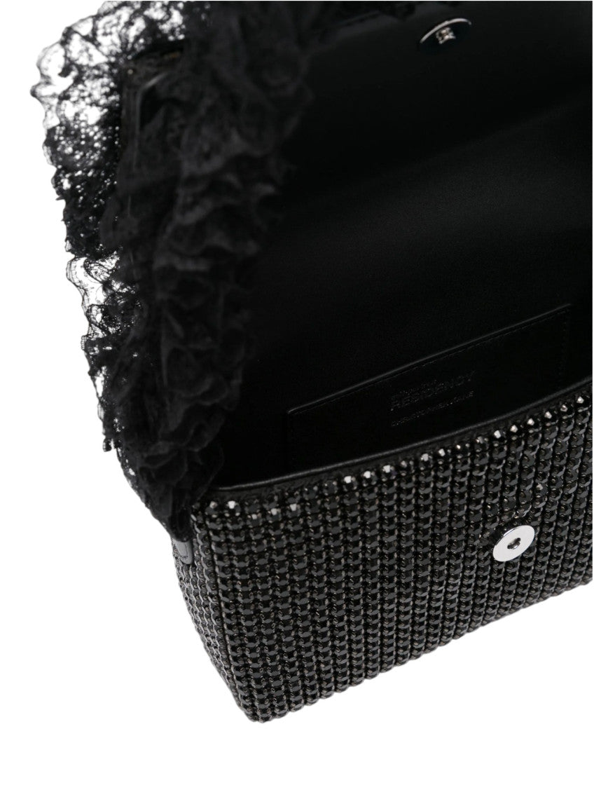 Black Crystal-Embellished Mini Shoulder Bag 3