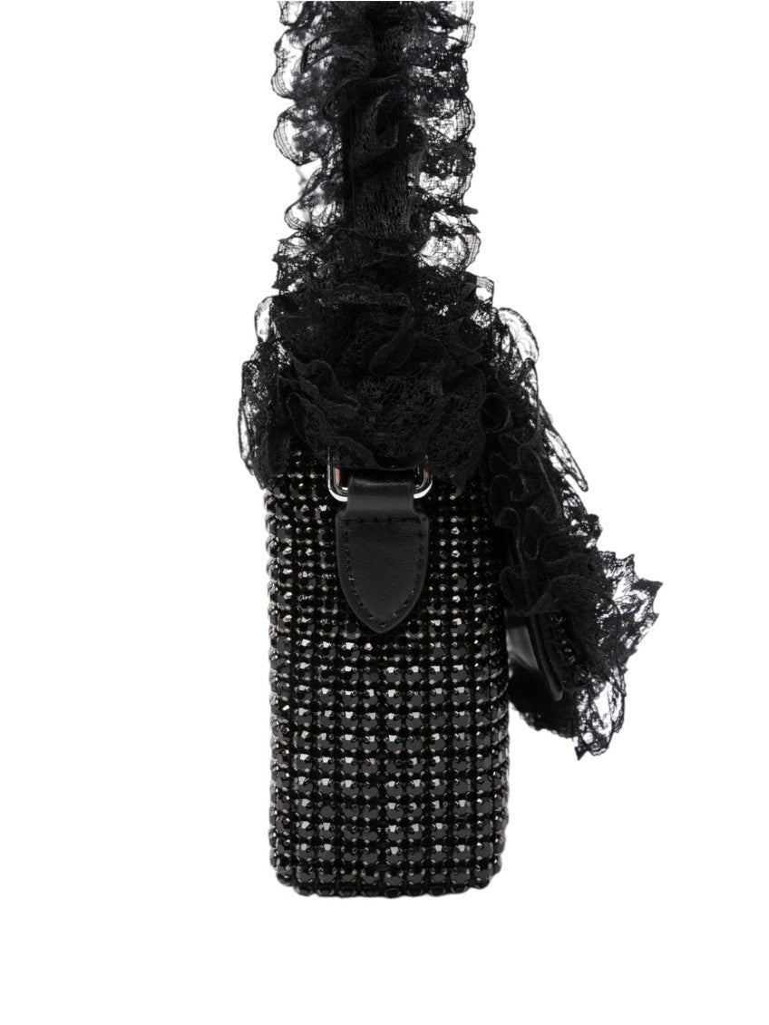 Black Crystal-Embellished Mini Shoulder Bag 4