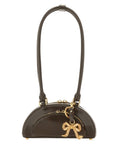 Brown Curved Small Shoulder Bag 1