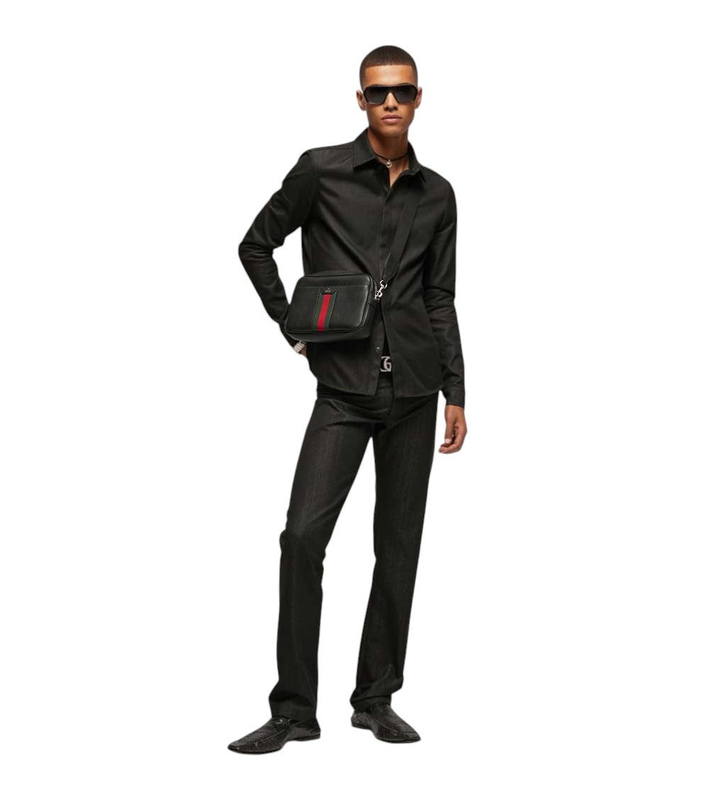 Black Web Trademark small crossbody bag 5