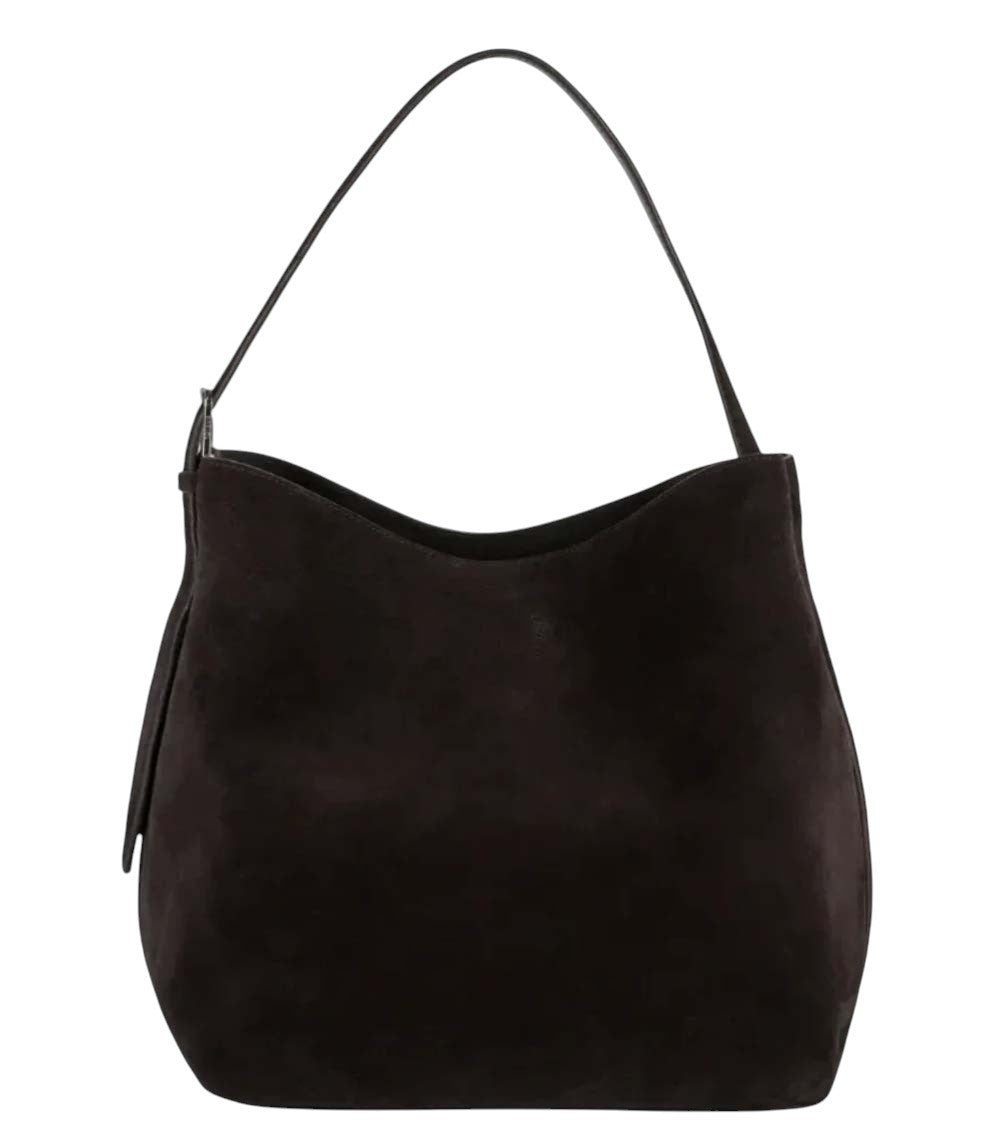 Dark Brown Belted Medium Tote 1