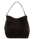 Dark Brown Belted Medium Tote 1