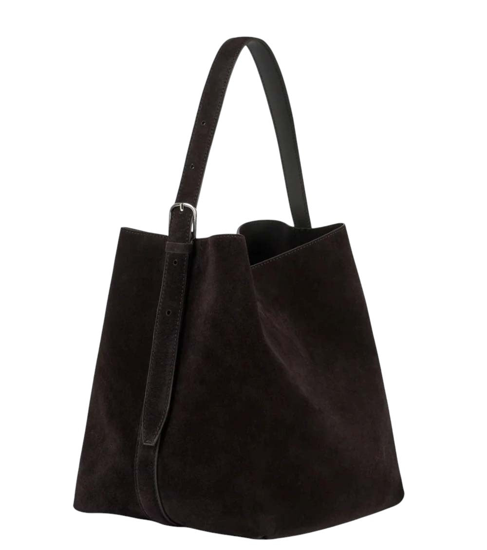 Dark Brown Belted Medium Tote 2