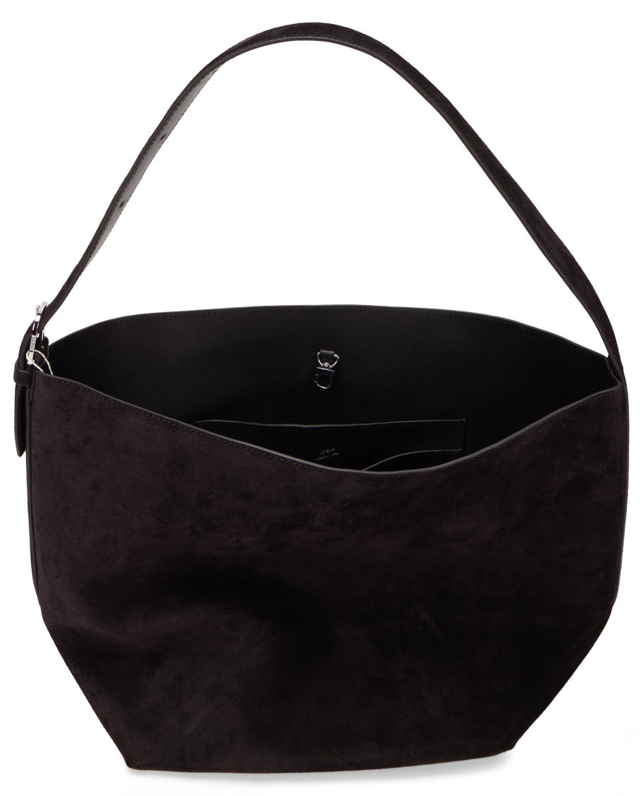 Dark Brown Belted Medium Tote 3