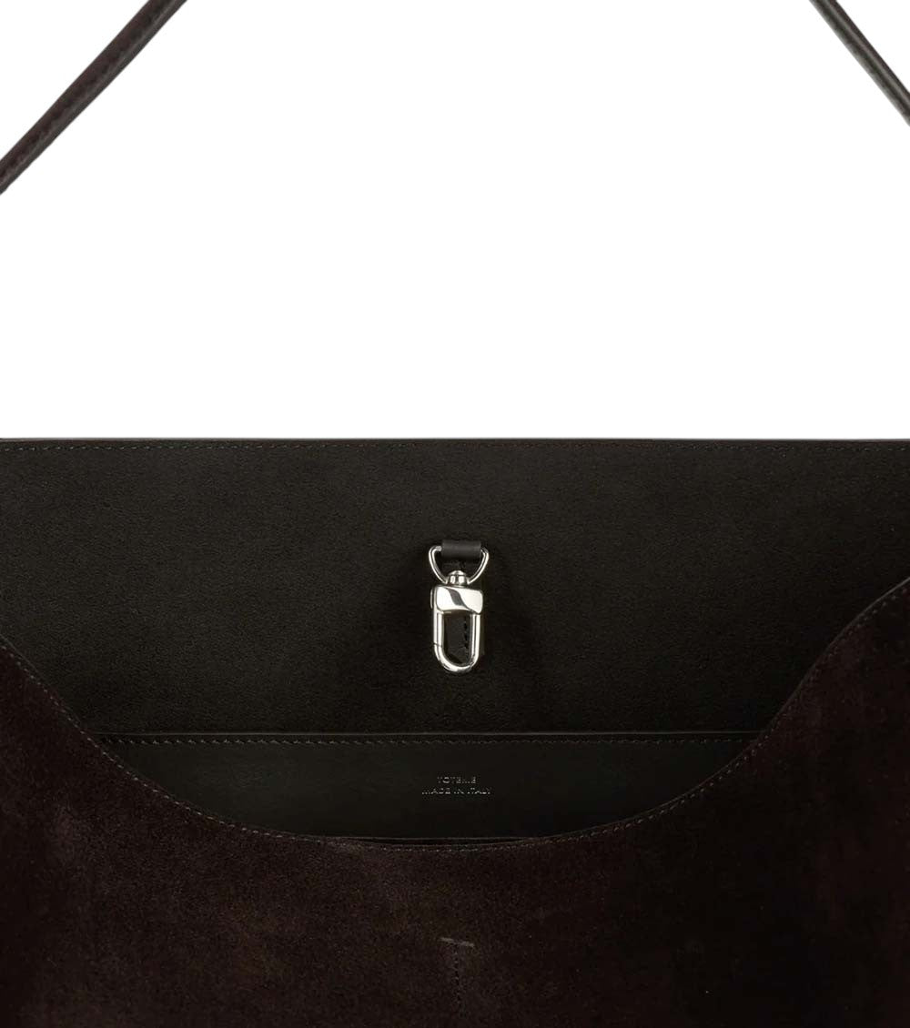 Dark Brown Belted Medium Tote 4