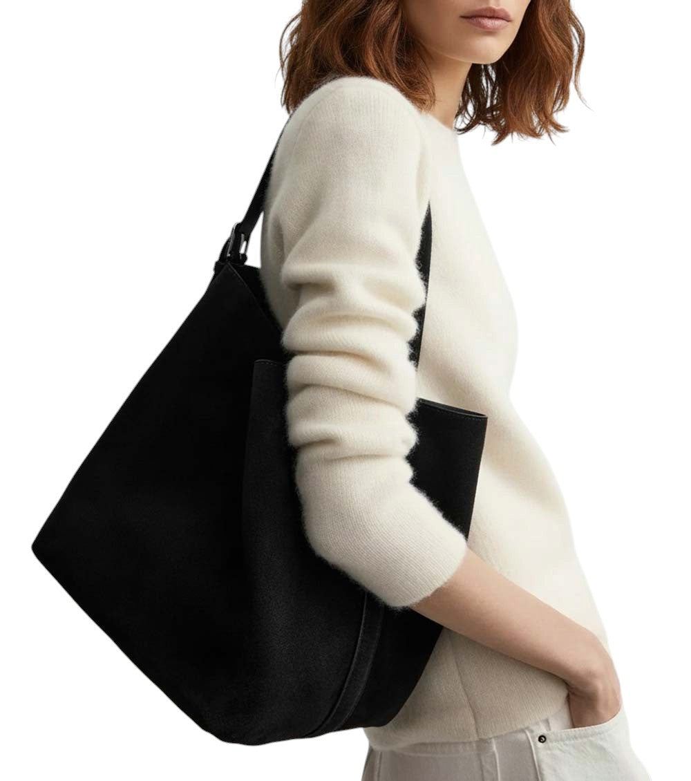 Dark Brown Belted Medium Tote 5