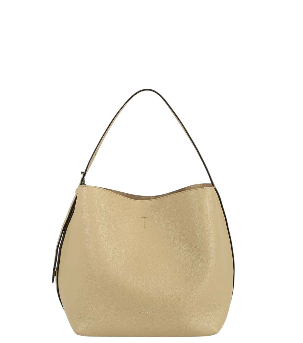 Beige Belted medium shoulder bag 1