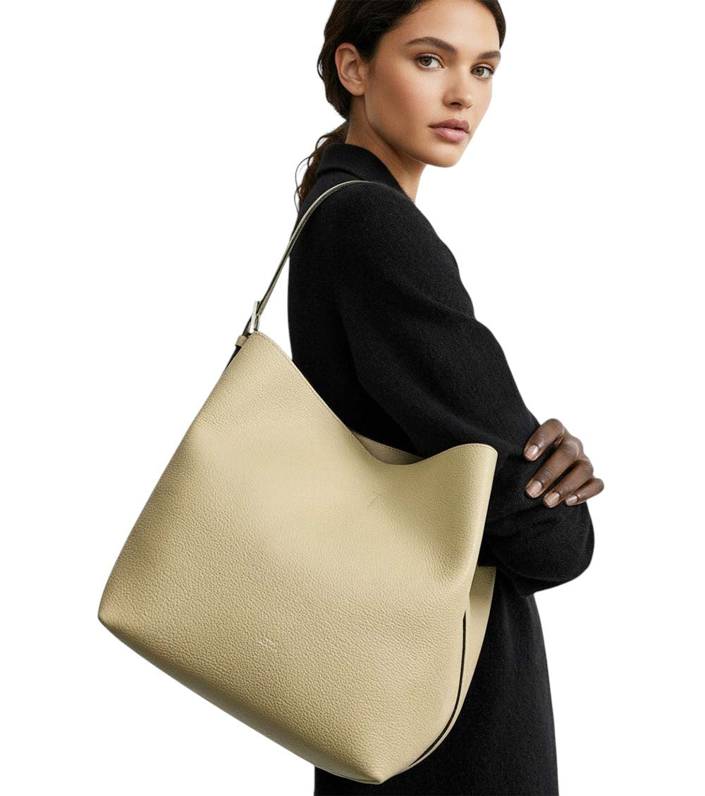 Beige Belted medium shoulder bag 5