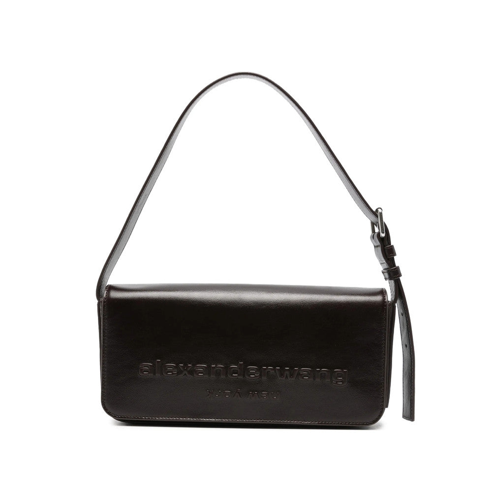Brown Punch Flap Medium Shoulder Bag 1