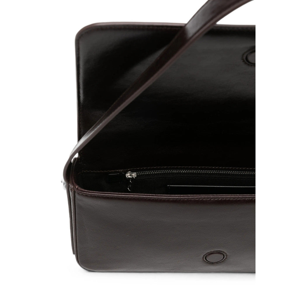 Brown Punch Flap Medium Shoulder Bag 3