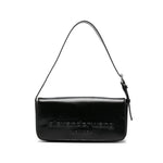 Black Punch Flap Medium Shoulder Bag 1