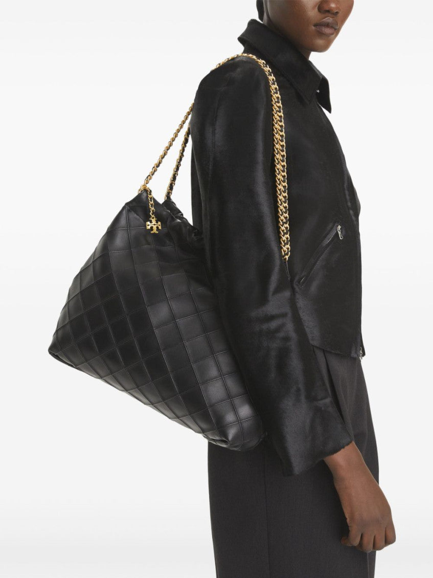 Black Fleming Leather Hobo 4