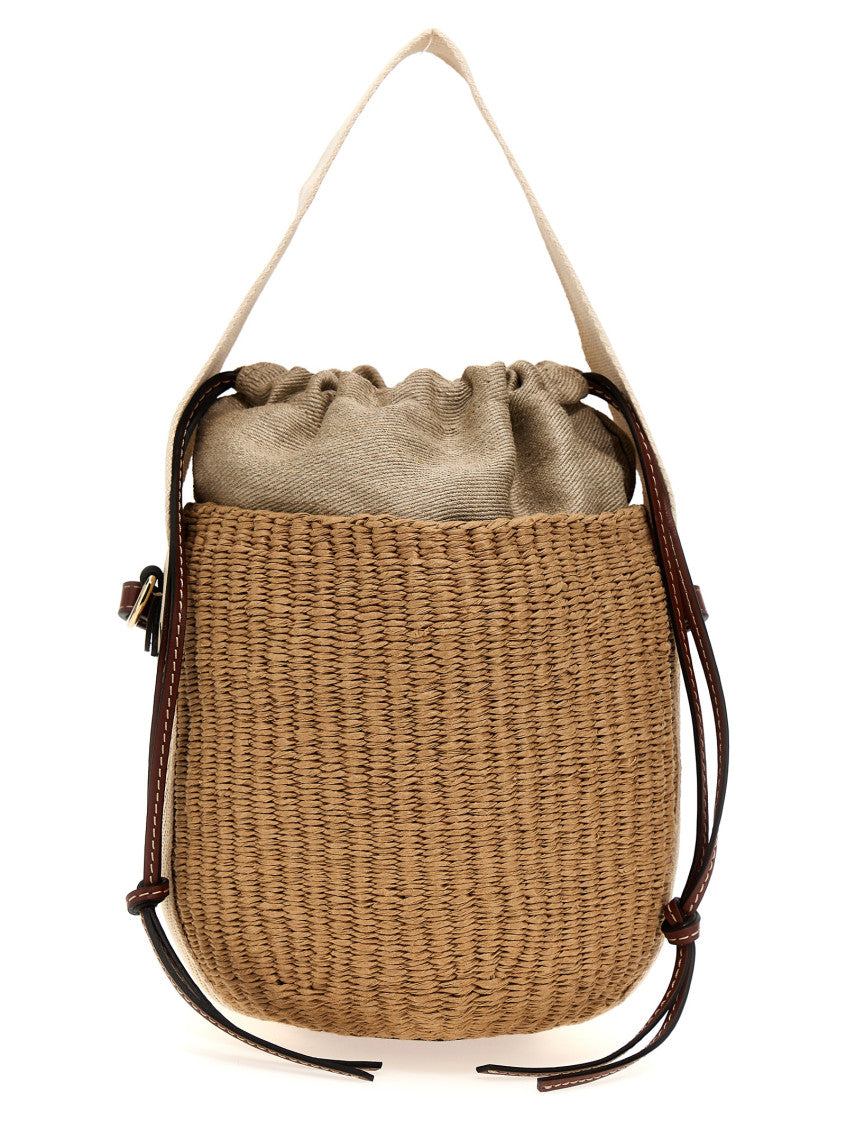 Beige 'Woody' Small Bucket Bag 1