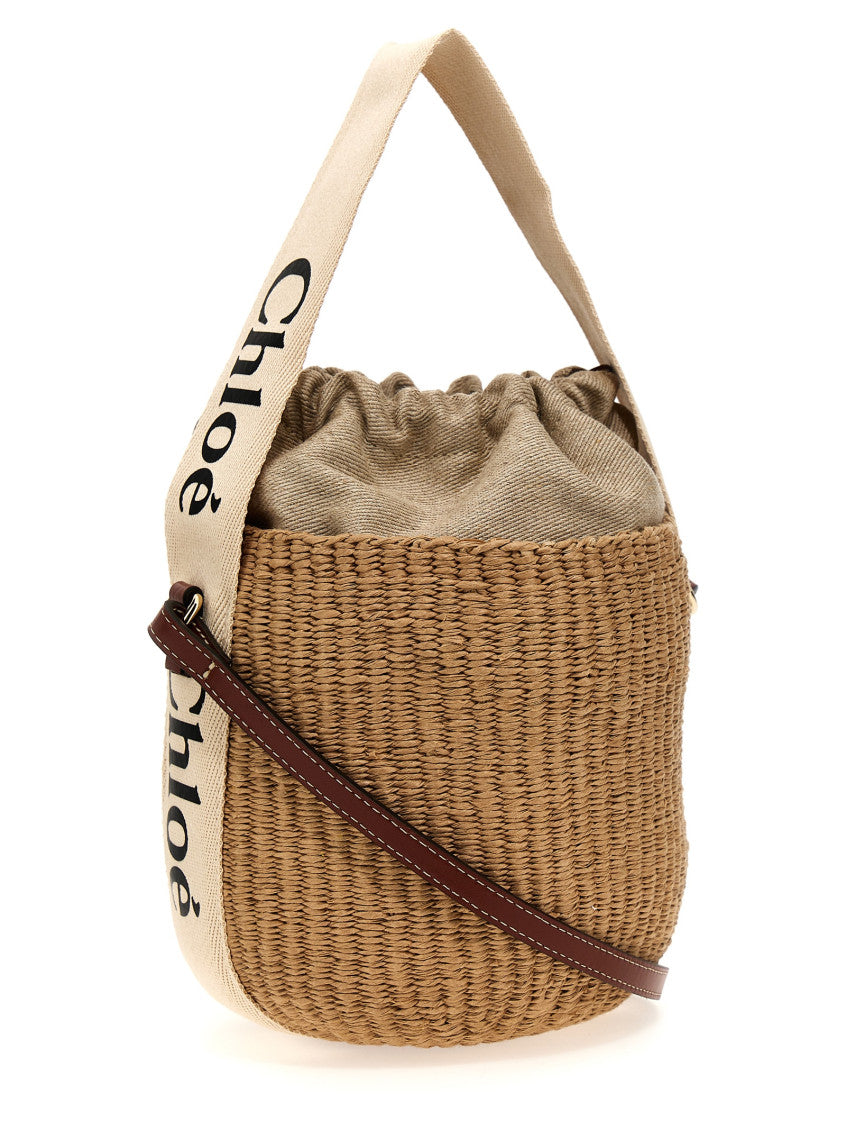 Beige 'Woody' Small Bucket Bag 2