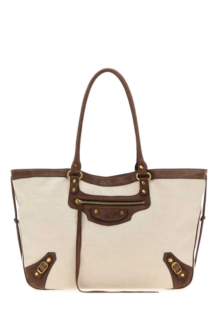 Natural Neo Cagole Top Zip Large Tote 1