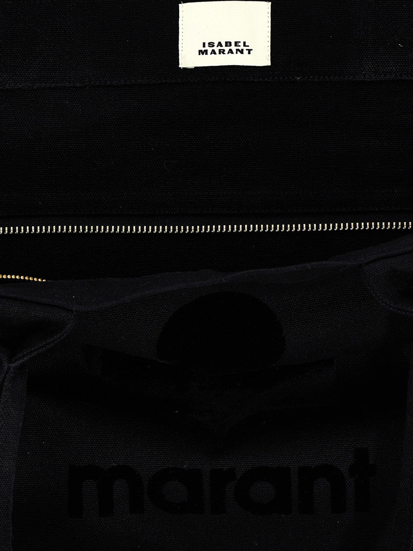 Black Yenky Zipped Cotton Logo Tote Bag 4