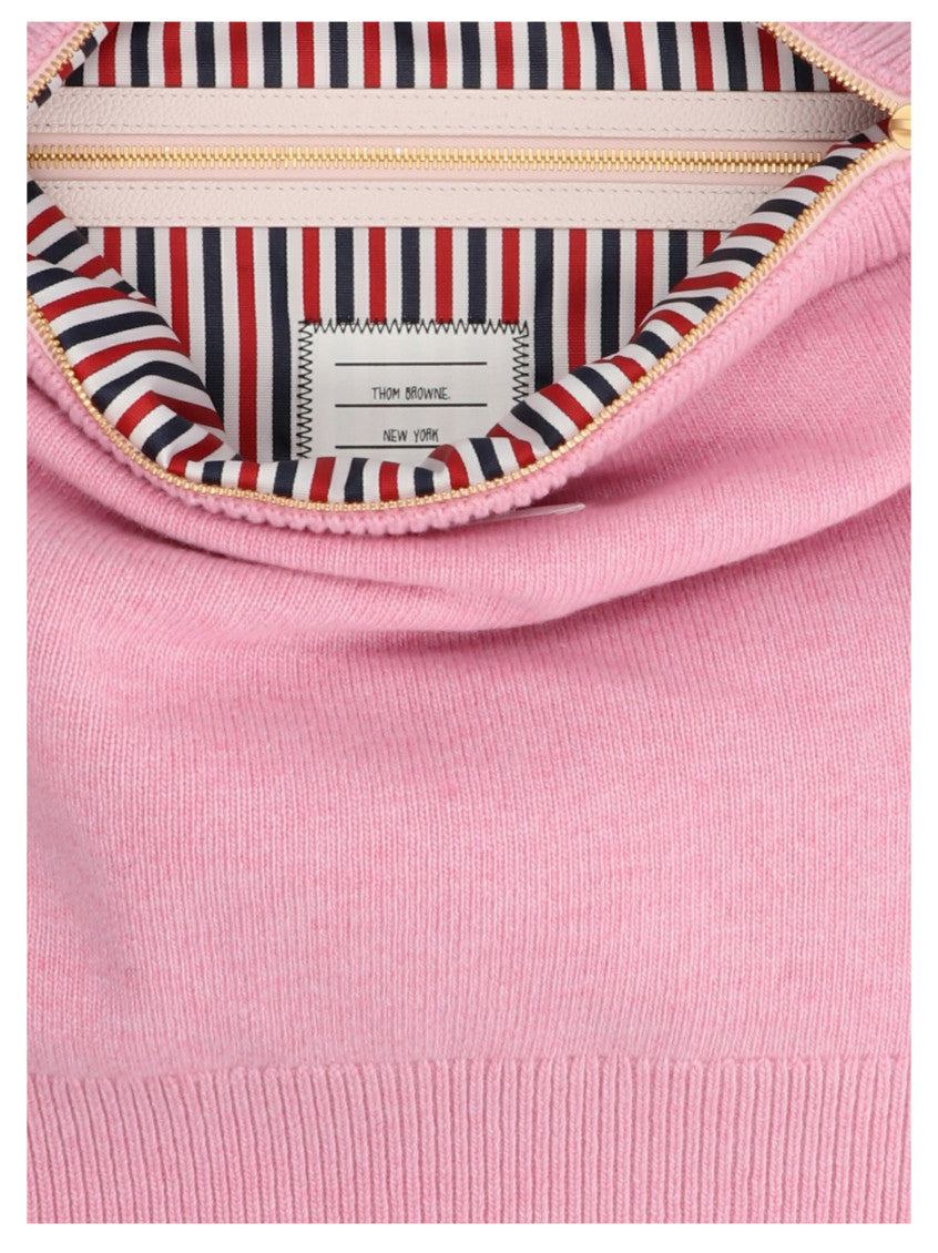 Pink Sweater Top Zip Tote 4