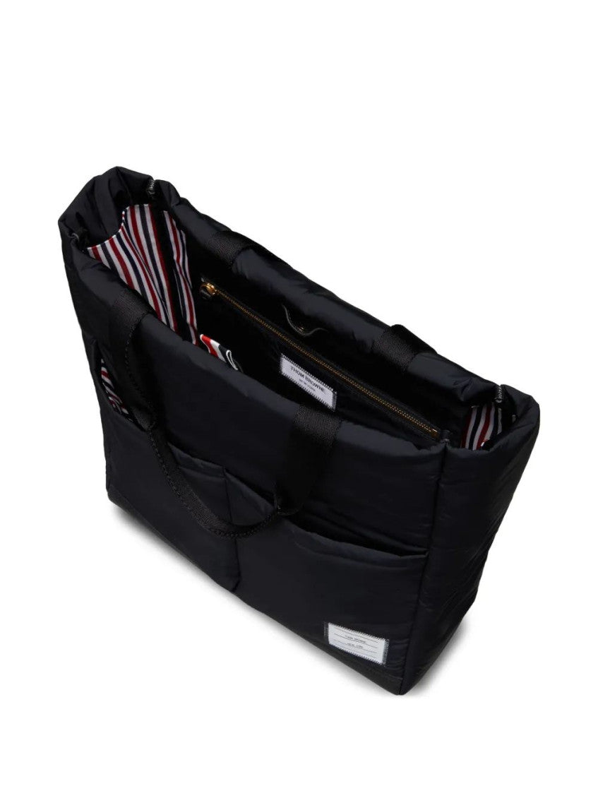 Black padded Top Zip Tote 2