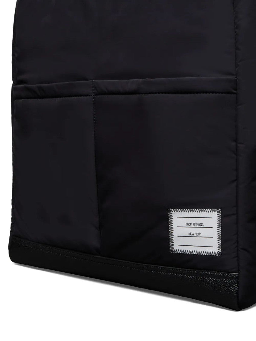 Black padded Top Zip Tote 4