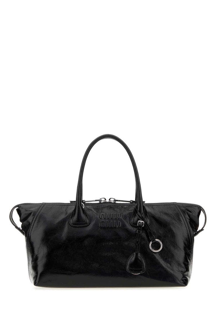 Black Logo Top Zip Large Tote 1