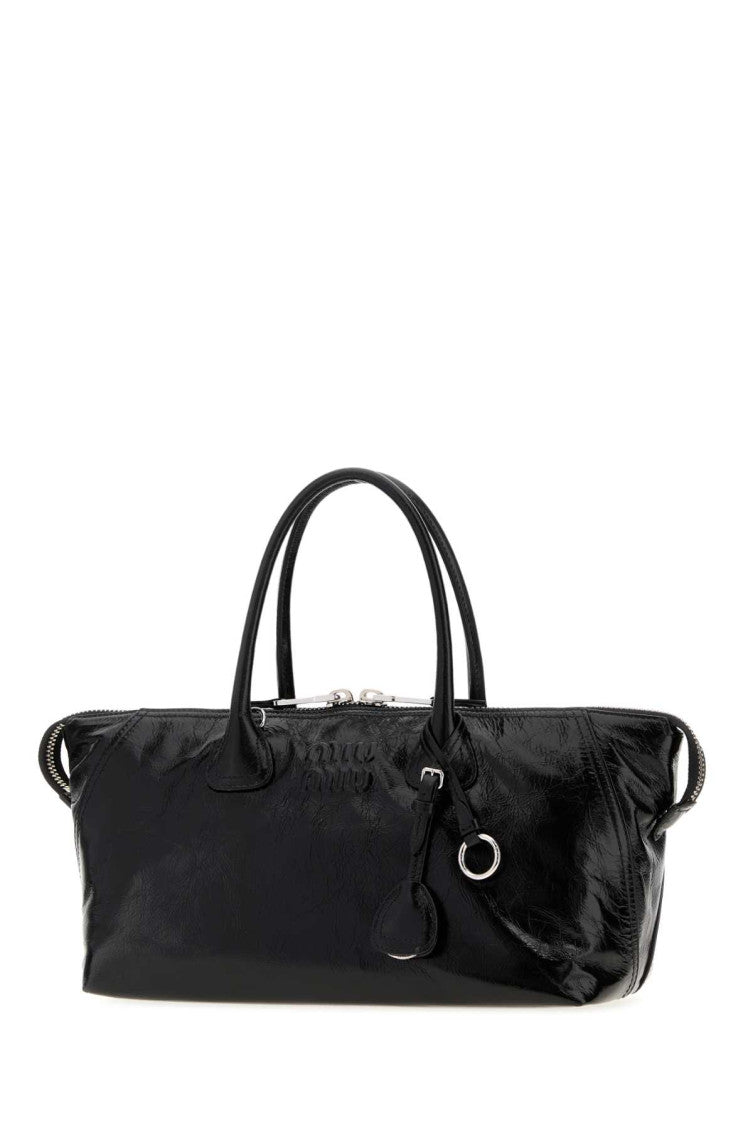 Black Logo Top Zip Large Tote 2