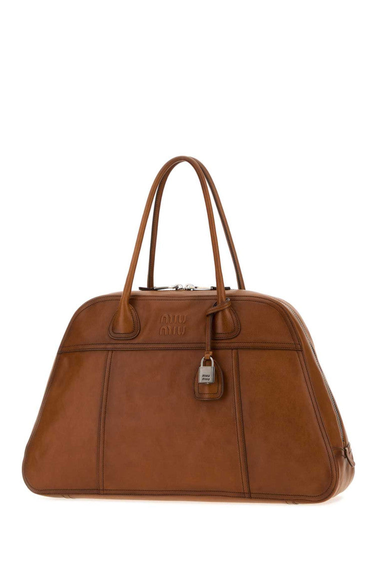 Cognac Vivant Top Zip Large Tote 2