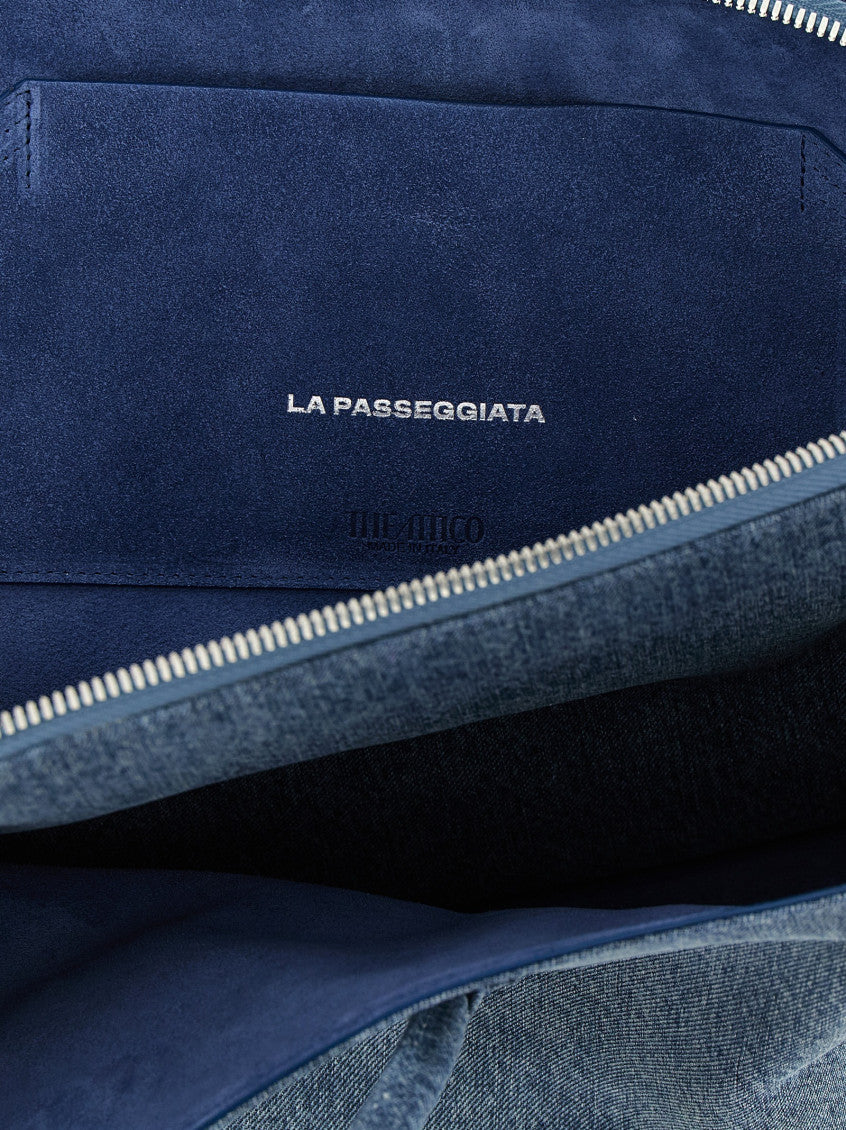 Blue La Passeggiata Medium Shoulder Bag 4