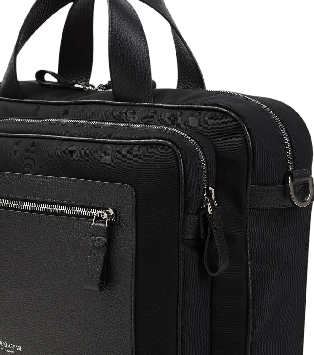 Black Logo Large Briefcase Bag 3