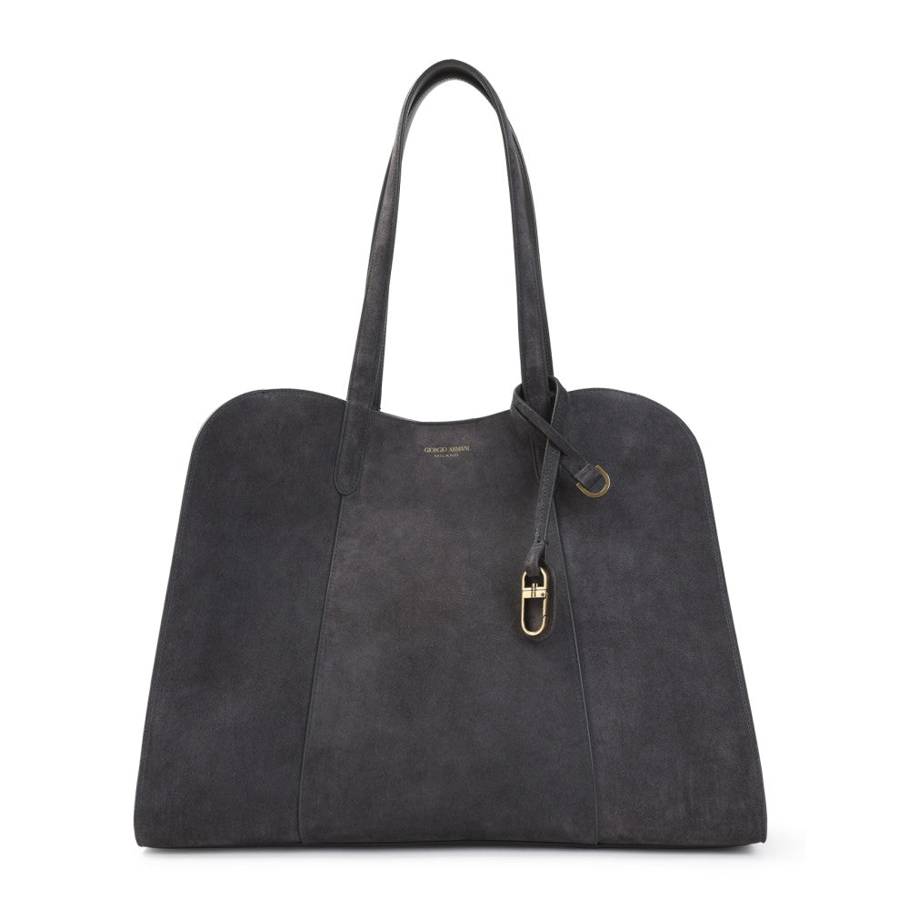 Grey Logo Large Shoulder Bag 1