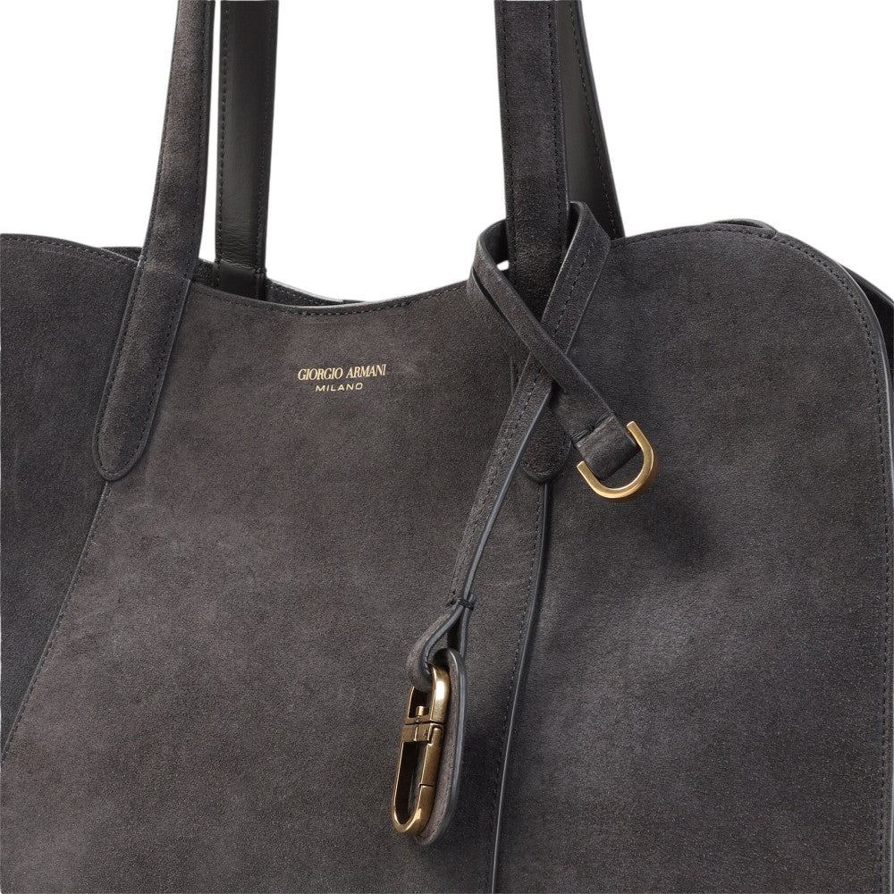 Grey Logo Large Shoulder Bag 3