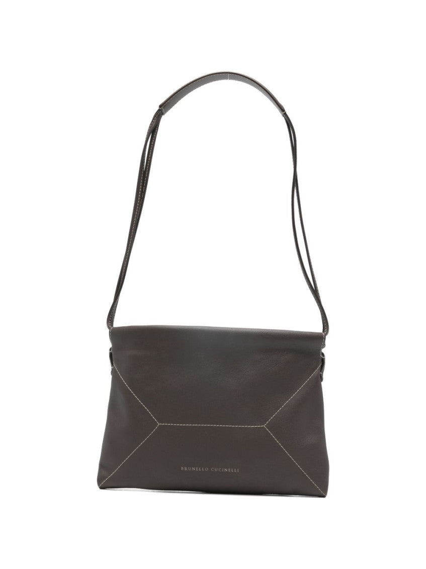 Brown Logo Medium Shoulder Bag 1