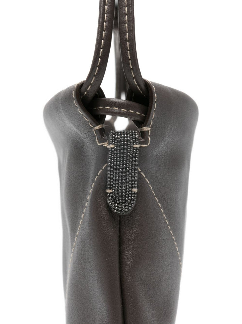 Brown Logo Medium Shoulder Bag 4