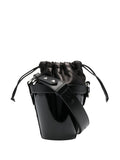 Black Solid Mini Bucket Bag 1