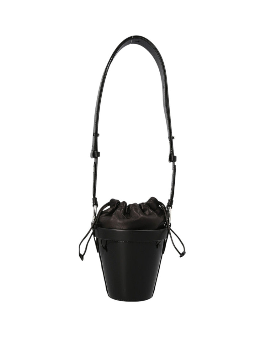 Black Solid Mini Bucket Bag 2