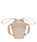Beige Solid Mini Bucket Bag 1