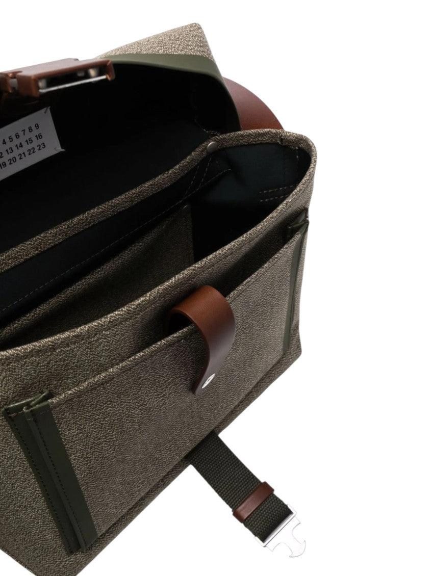 Green Textured Medium Messenger Bag 3