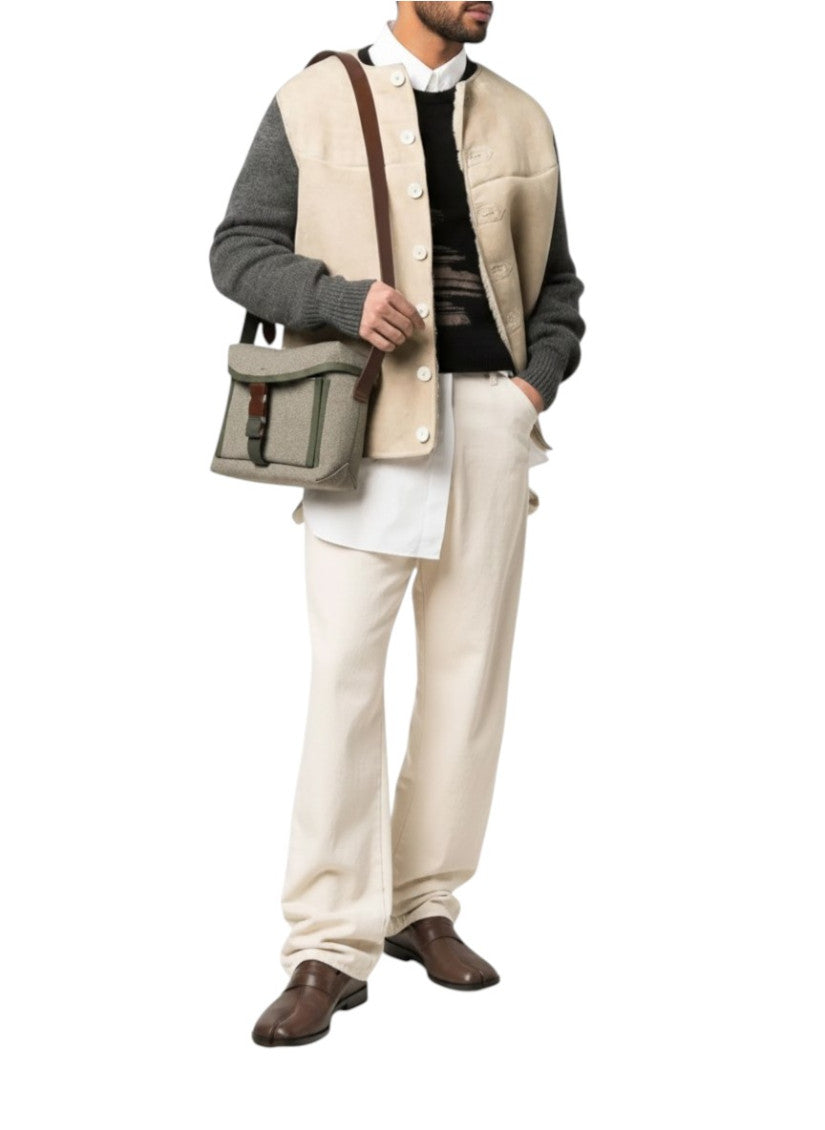 Green Textured Medium Messenger Bag 4