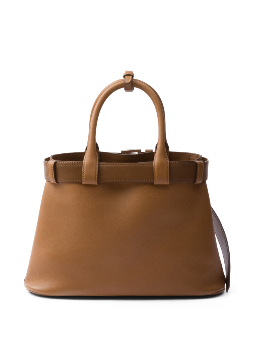 Brown belted medium Satchel Bag 3