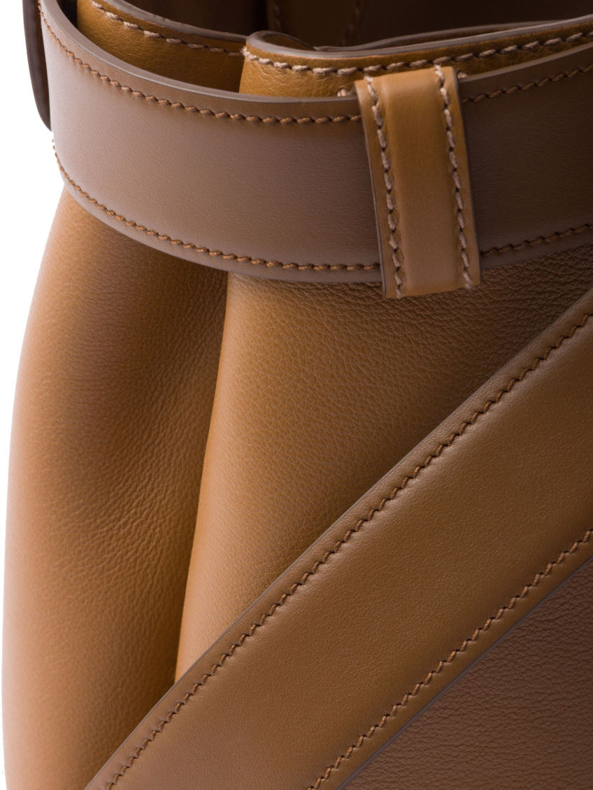 Brown belted medium Satchel Bag 7