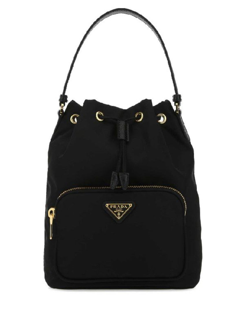 Black Re-Nylon bucket bag 1